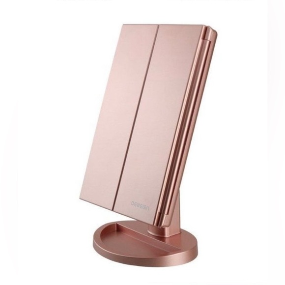 Tri-Fold Lighted Vanity Mirror with 21 LED Lights, Touch Screen and 3X/2X/1X Mag - Picture 14 of 15